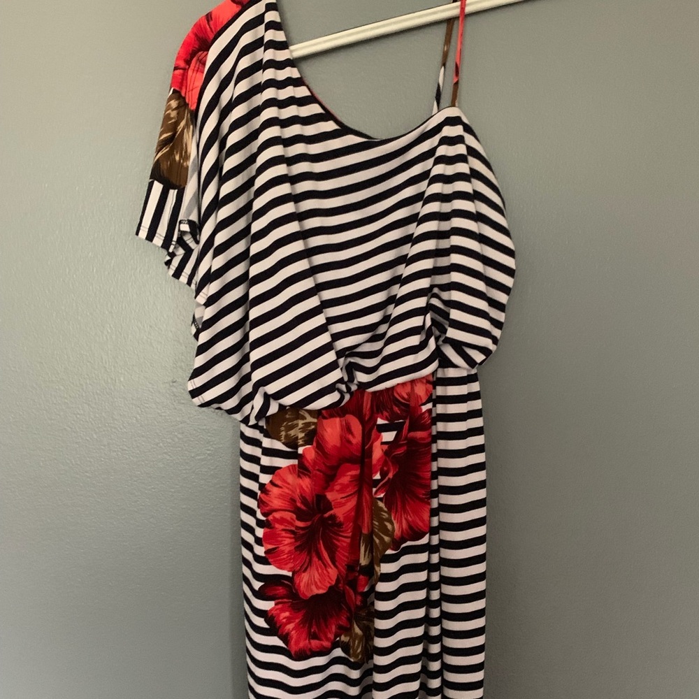 Stripped floral dress